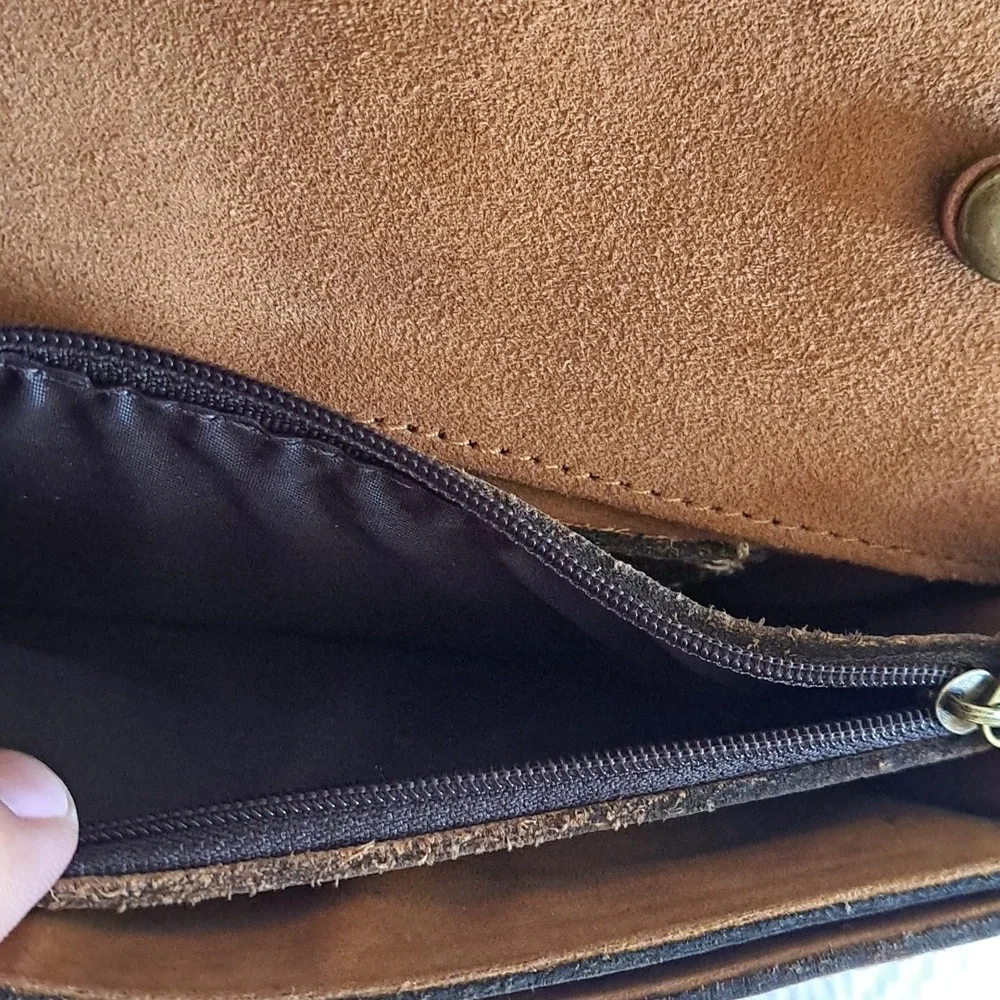 PATRICIA NASH Womens Torri Brown Leather Heritage‎ Collection Crossbody/Clutch